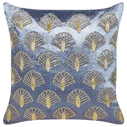 Dekokissen PANDOREA Samtstoff 45 x 45 cm Violett Geometrisches Muster