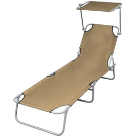 vidaXL Sonnenliege Klappbar 72 x 63 x 27 cm Taupe