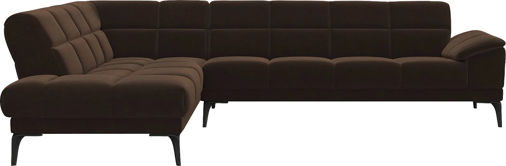 FLEXLUX Ecksofa »Viale L-Form, mit attraktiver und aktueller Rückensteppung«, Sitzaufbau mit hochwertigem Kaltschaum für mehr Sitzkomfort FLEXLUX Tobacco