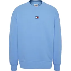 TOMMY JEANS Herren Rundhals-Pullover Langarm-Shirt Baumwoll-Pullover Sweat-Pullover DM0DM16370 CY7 Hellblau - S