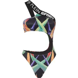 PLEIN SPORT Damen Badeanzug FLOWERS, Schwarz, S