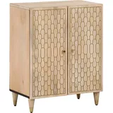 Beistellschrank 60x33x75 Cm Massivholz Mango
