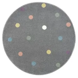 LIVONE Kinderteppich Happy Rugs Wheel silbergrau/multi rund, 133 cm rund