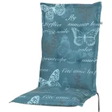 Kettler Polen KETTtex 2388 Auflage Hochlehner Bali 288 blau/Petrol Schmetterlinge 120x49x8 cm Sitzpolster