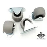 Möbelrollen 02 Transportrollen Kastenrolle Rolle Gummi Gummirolle Ø 30mm