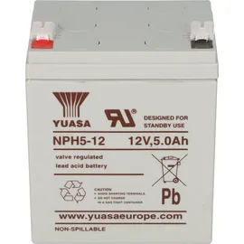 YUASA NPH5-12 Pb 12V / 5Ah Hochstromakku, Faston 6,3