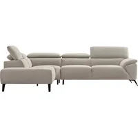 Nicoletti Home Ecksofa, Breite 287 cm, verstellbare Kopfstütze, Ottomane links oder rechts braun