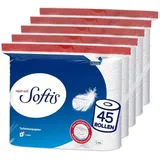 Softis 4-lagig | 45 Rollen-Packung (5 x 9 Einzelpackungen) | 100 Blatt pro Rolle | Einzigartiges Softkammer-System | Recyclebare Verpackung | FSC®-zertifiziertes Papier
