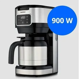 Medion Kaffeemaschine mit Thermoskanne und Timer (Filtermaschine, 10 Tassen, 1,25 Liter, 900 Watt, Timer Zeitschaltuhr, Antitropf, Display, MD11019)