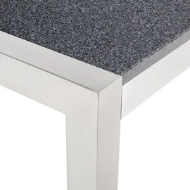 Beliani Gartentisch Grau, Silber, Stein, Quadratisch, 100x74x220 cm poliert Modern Outdoor