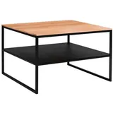 Johann Jakob Couchtisch, Schwarz, Buche, Holz, Metall, Kernbuche, massiv, quadratisch, eckig, Flachrohr, 65x41x65 cm, Stauraum, einfacher Aufbau, Wohnzimmer, Wohnzimmertische, Couchtische, Couchtische Metall