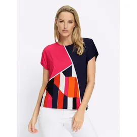 Heine Druck-Shirt in orange-marine-bedruckt | Gr.: 40