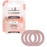 invisibobble Slim Pink Monocle - Dünne Haargummis pink für Damen & Mädchen, ohne Abdrücke, hoher Komfort, wasserabweisend, ideal für feines Haar & Hochsteckfrisuren, 3 Stück