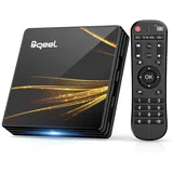 2025 Bqeel Android TV Box 4GB RAM 64GB ROM 4K Smart TV Box Android 10.0, RK3318 Quad-Core 64-Bit Dual WiFi 2.4G/5G, Android Box TV H.265/LAN 100M/Bluetooth 4.0, HD Set top Box