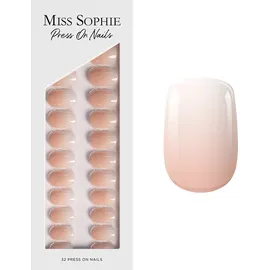 Miss Sophie Press On Nails Nude Babyboomer Short Square | rosa