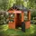 joyz Spielhaus mit Tür und Fenster 134 x 134 x 156,5 cm Braun