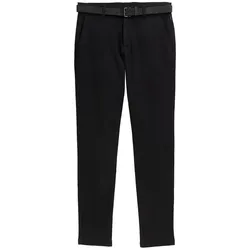 TOM TAILOR Herren TTTRAVIS Slim Chino mit Gürtel, schwarz, Uni, Gr. 30/34