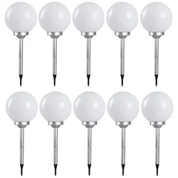 10er Set LED Solar Steckleuchten, Kugelform, 30 cm, SOLAR