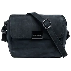 Umhängetasche BRUNO BANANI, Damen, Gr. B/H/T: 17cm x 15cm x 4cm onesize, blau, Leder, unifarben, Taschen, echt Leder