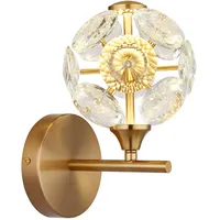 GLOBO Wandleuchte Kristallleuchte Flurlampe LED gold klar Wohnzimmer Kugellampe