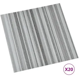 vidaXL PVC-Fliesen Selbstklebend 20 Stk. 1,86 m2 Hellgrau