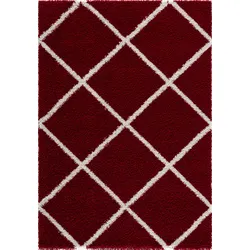Hochflor-Teppich SANAT "Madrid", rot, B:160cm H:30mm L:230cm, Kunstfaser, Teppiche, Wohnzimmer, Langflor, Shaggy Teppich