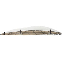 Linder Dachstoff für Pavillon oval 5,3x3,5m beige Polyester Ersatzdach wasserdicht Dach