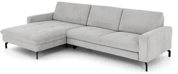 ComfortPlan Ecksofa Huelva Cord Grau Grey