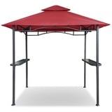 habeig Grillpavillon Grillpavillon Wasserdicht PVC Dach Pavillon 250x150 cm Gartenlaube, 100% wasserdicht rot