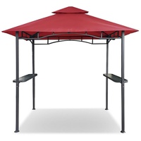 habeig Grillpavillon Grillpavillon Wasserdicht PVC Dach Pavillon 250x150 cm Gartenlaube, 100% wasserdicht rot