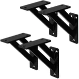 ML-Design 4 Stück Regalhalterung 12 x 12 cm Schwarz Aluminium Schwebende
