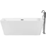 Beliani Badewanne Weiß 170 x 80 cm Hassel