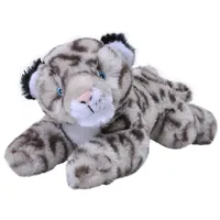 Wild Republic Stofftier Schneeleopard ca. B26/H11 cm, Creme, Dunkelbraun,