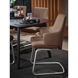 Stressless® Polsterstuhl Laurel, Low Back mit Armlehne, Größe L, mit Beinen aus Stahl in Schwarz matt beige|braun