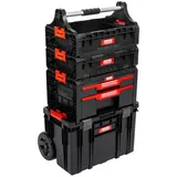 Kreher Werkstattwagen Q-Brick mobiler Alleskönner in verschiedenen Ausführungen (wählbar), Set 9, Robust, Bruchsicher, Rollbar, Erweiterbar, Einfache Bedienung schwarz