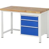 Rau Werkbank höhenverstellbar 8159A1, B1250xT700xH840-1040mm, 3x Schublade-TA