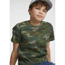 Kidsworld T-Shirt "in cooler Tarnoptik", Jungen, Gr. 140/146, grün (tarnfarben, grün), Jersey, Obermaterial: 100% Baumwolle, bedruckt, Basic, Rundhals, Shirts T-Shirt, Kurzarm, stylischer Allover-Druck