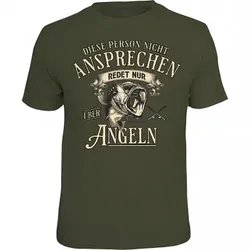 Rahmenlos Unisex T-Shirt "Diese Person nicht ansprechen...Redet nur über Angeln", 2XL