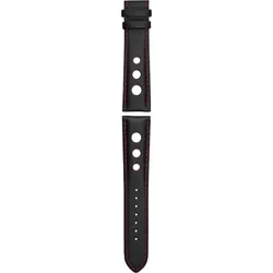Union Glashütte Ziegenleder  L" D610002051" - Rallye-Optik,gelocht,rote Naht,schwarz