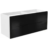 duschspa Waschtisch Unterschrank Waschtischunterschrank Waschbeckenunterschrank Badschrank, 50-120cm Hängeschrank, Matt / Hochglanz schwarz 120 cm x 52 cm x 46.3 cm