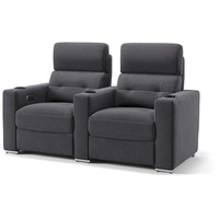 Sofanella 2-Sitzer Stoff Bari, Relaxsofa, Designsofa, Designer Couch, Italienisches Sofa, 2er Sofa grau