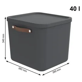 Rotho Maloja Aufbewahrungsbox 39,5 x 38,0 x 34,0 cm 2-tlg. schwarz