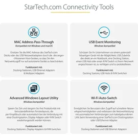 Startech Thunderbolt 4 Dock, 96W Power Delivery, Single 8K/Dual Monitor 4K 60Hz, 3xTB4/USB4 Ports/4xUSB-A/SD/GbE, Thunderbolt 4 Docking Station für Windows oder TB3 MacBook, 0.8m Kabel