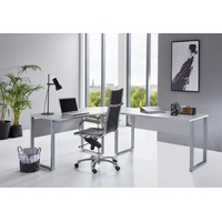 moebel-dich-auf Schreibtisch OFFICE EDITION (Schreibtisch, 1-St., Winkelschreibtisch in 2 Farbvarianten), wechselseitig montierbar - Made in Germany grau