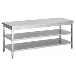 Gastro-Inox Arbeitstisch aus Edelstahl mit doppeltem Grundboden 1600x700x880mm