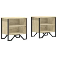 VidaXL Nachttische 2 Stk. Sonoma Eiche 40x30x40 cm Holzwerkstoff