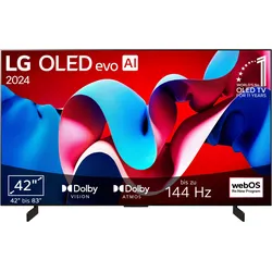 LG OLED-Fernseher "OLED42C47LA", G (A-G), schwarz, 42, Fernseher