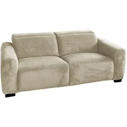 KAWOLA Sofa FINN 3-Sitzer mit Relaxfunktion Cord cremeweiß