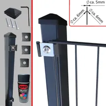 fa-bausysteme Doppelstabzaun Anthrazit 6-5-6 Plättchen 1630 mm 5 m