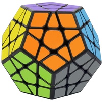 Coolzon Zauberwürfel Megaminx Speed Cube, Dodekaeder Magic Puzzle Cube Zauber Würfel PVC Aufkleber für Kinder und Erwachsene, Schwarz